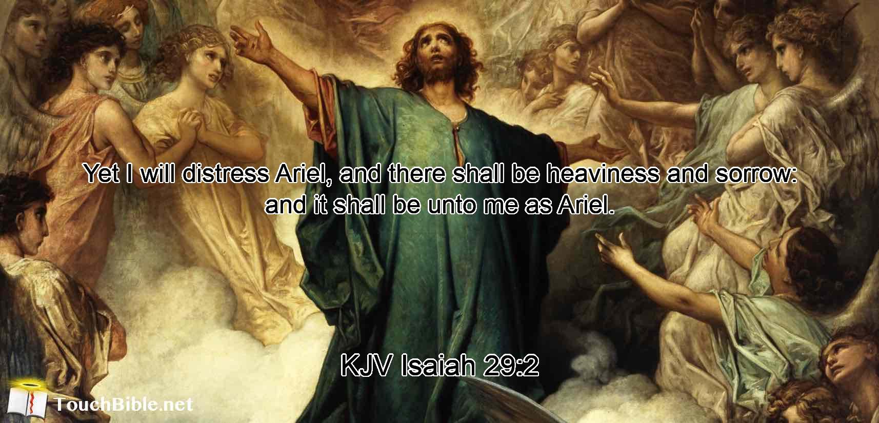 Yet I will distress Ariel, and there shall be heaviness and sorrow: and it shall be unto me as Ariel.