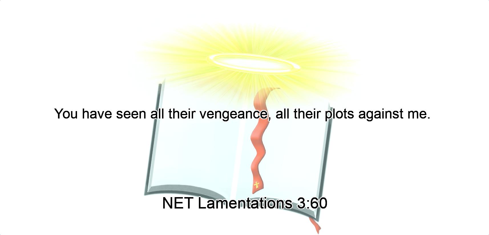 You have seen all their vengeance, all their plots against me. 