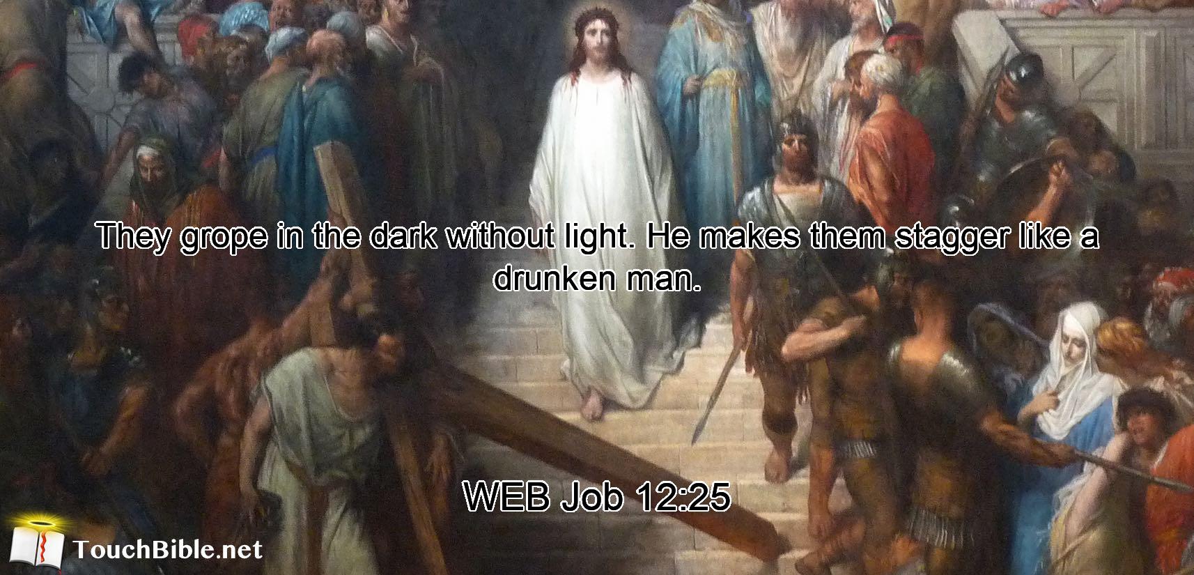 They grope in the dark without light. He makes them stagger like a drunken man.